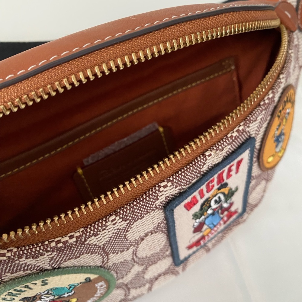 Disney X Coach Charter Belt Bag 7 In Signature Textile Jacquard With Patches - Picture 14 of 15